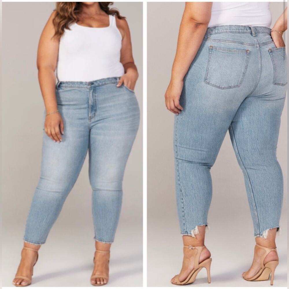 🆕 NWT Abercrombie & Fitch The Skinny High Rise Jeans Plus Size 37 X 24 Long